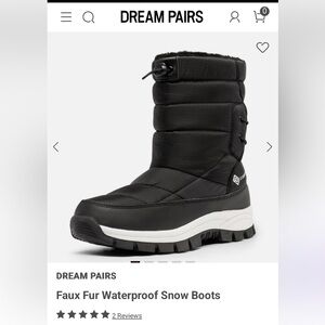 Dream Pairs Faux Fur Water Proof Winter Snow Boots Women’s Size 8 NIB MSRP $50